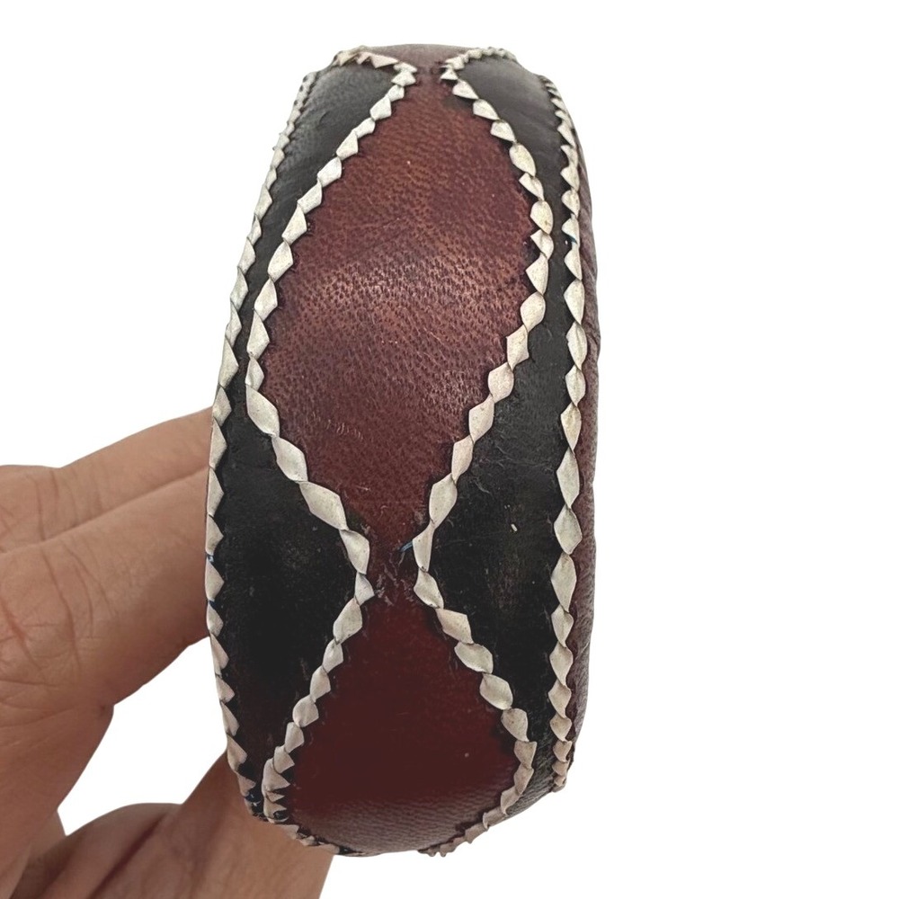 Leather Bangle Bracelet or ponytail hair‎ accessories Red Black Boho Chic